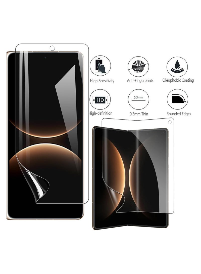 Screen Protector Compatible with Huawei Mate X7, 【2+2 Bundle】 Includes TPU Protective Film + Outer Protective Film, High-Definition Transparent Flexible Edge Soft TPU, Fingerprint Unlock, Bubble-Free Installation - Image 2